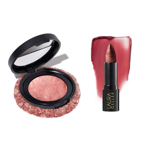 Laura Geller York It'S A Pink Thing Marbleized Makeup Collection Limited Edition Blush and Lipstick Set Marbleized Baked Blush and Hydrating Lipstick Perfect For Mother'S Day Gifting