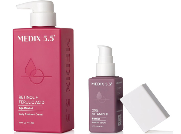 Medix 5.5 Retinol Anti Aging Body Cream + 20% Vitamin F Booster Serum Set