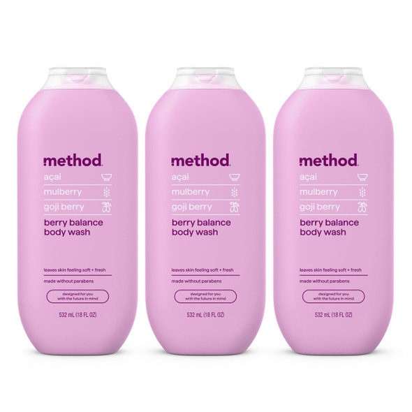 Method Body Wash Berry Balance 18 Fl Oz 3 Pack