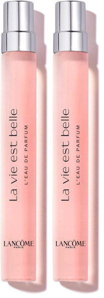 Lanc Me Lancome La Vie Est Belle Eau De Parfum Long Lasting Fragrance With Notes Of Iris Earthy Patchouli Warm Vanilla and Spun Sugar Floral and Sweet Women'S Perfume 0.34 Fl Oz Pack Of 2