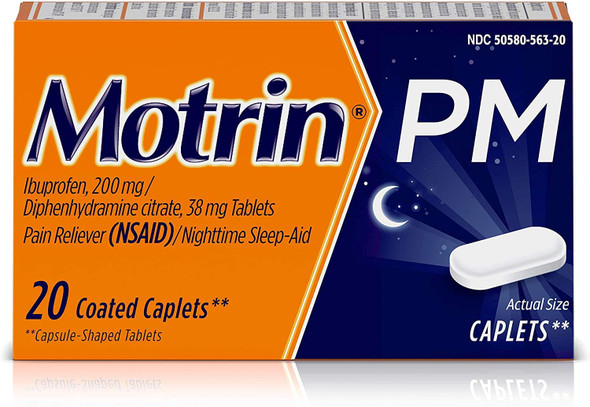 Motrin Pm Coated Caplets 20 Caplets Pack Of 3