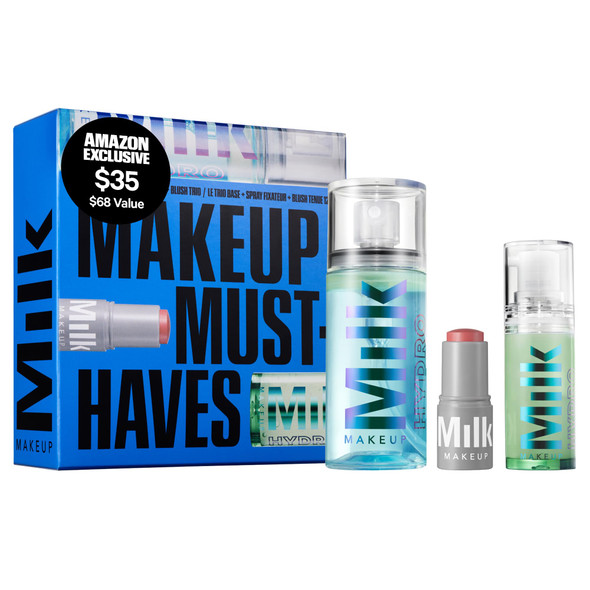 Milk Makeup Mini MustHaves Set " Includes 12Hr Hydrating Face Primer. + 12Hr Setting Spray For Gripping Makeup And MultiUse Cream Blush Stick + Lip Color In Werk Dusty Rose 0.10Oz 33Oz 1.69Oz