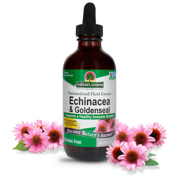 Nature'S Answer Echinacea And Goldenseal Supports A Healthy Immune System NonGmo AlcoholFree GlutenFree and Kosher 4Oz