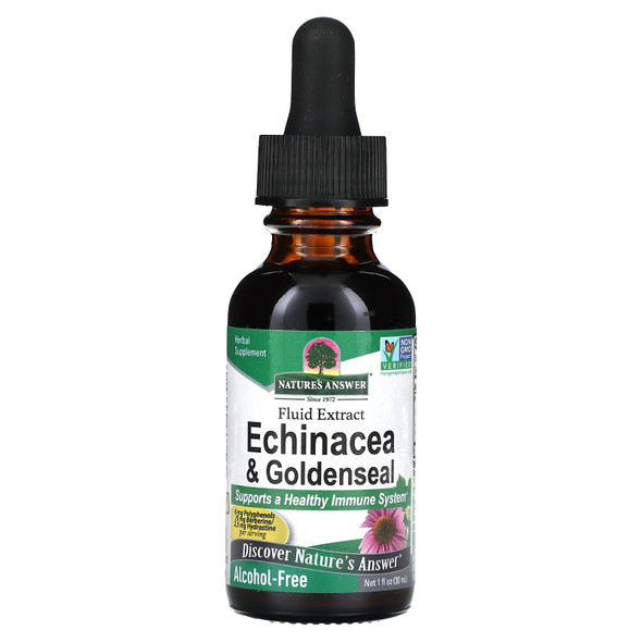 Nature'S Answer Enchinacea and Goldenseal Supports A Healthy Immune System Super Concentrated Pure Extract AlcoholFree GlutenFree Vegan and Kosher 1Oz
