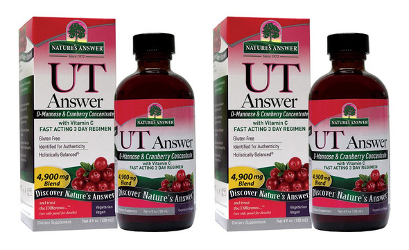 Nature'S Answer Urinary Tract Health Fast Acting ThreeDay Regimen Cranberry Flavor Dietary Supplement AlcoholFree GlutenFree Not Tested On Animals and Vegan 4Oz 2 Pack