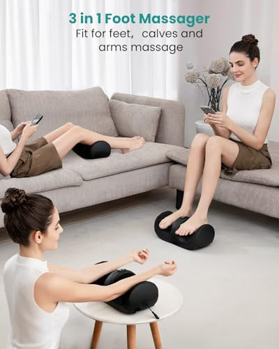 Nekteck Beige NeckandBack Massager And Portable Foot Massager With Heat Fm12