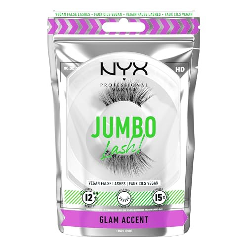 Nyx Professional Makeup Jumbo Lash Vegan False Eyelashes Up To 12Hr Wear Reusable Fake Lashes Glam Accent