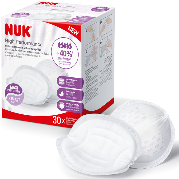Nuk High Performance Disposable Breast Pads Nursing Pads For BreastfeedingInstantly Absorbs Breast Milk Individually Packed 30 Count