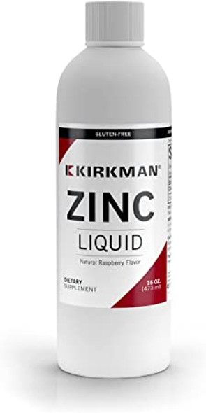 Kirkman  Zinc Liquid - New Formulation  16 oz  Flavored with Natural Raspberry  Free of Common Allergens
