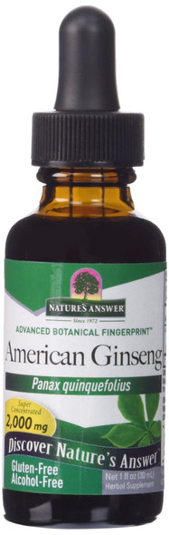 Nature'S Answer AlcoholFree Ginseng American Root 1Fluid Ounce
