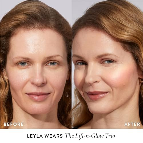 Laura Geller York Geller'S Greatest LiftNGlow Palette Tahitian Glow Pink Grapefruit Toasted Coconut + Retractable Angled Kabuki Brush