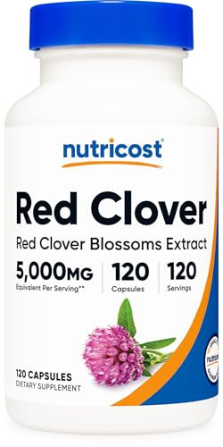 Nutricost Red Clover Blossoms Supplement For 120 Servings Per Bottle Red Clover Extract Vegan 120 Capsules