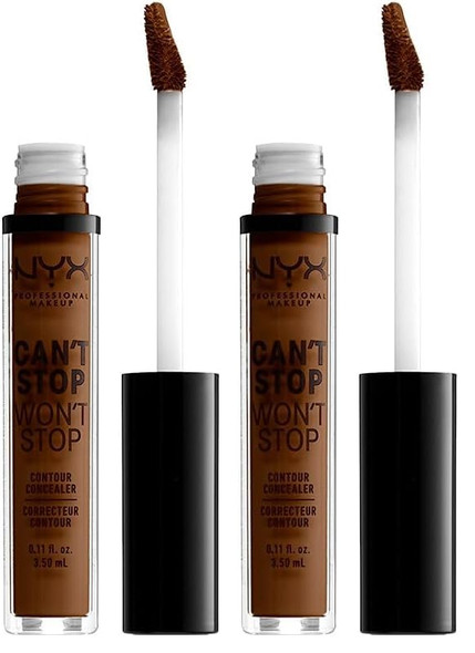 Nyx Professional Makeup Can'T Stop Won'T Stop Contour Concealer 24H Full Coverage Matte Finish Walnut Pack Of 2