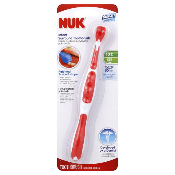 Nuk Grins and Giggles 3Sided Toothbrush Infant Colors May Vary