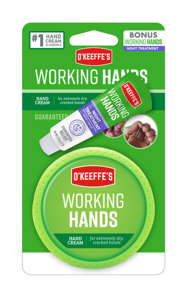 O'Keeffe'S Working Hands Hand Cream 3.4 Ounce Jar With Working Hands Night Treatment Hand Cream Sample