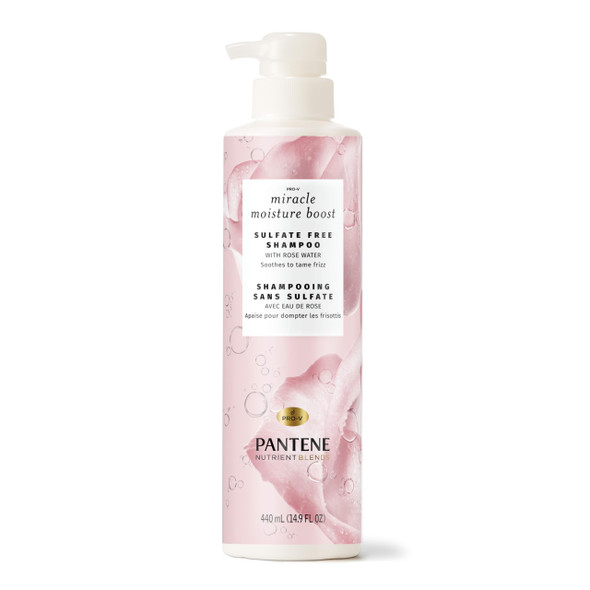 Pantene Nutrient Blends Sulfate Miracle Moisture Boost With Rose Water Shampoo 440 Ml