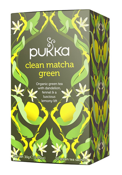 Pukka Clean Matcha Green, Organic Herbal Green Tea (6 Pack, 120 Tea Bags)