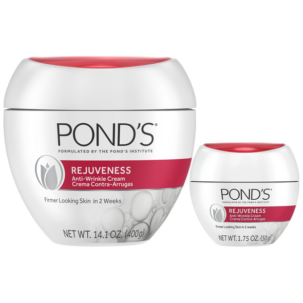Pond'S Rejuveness Face Moisturizer 2Size Bundle " Resurfacing And AntiWrinkle Cream With Aha And Collagen Beauty and Travel Essentials