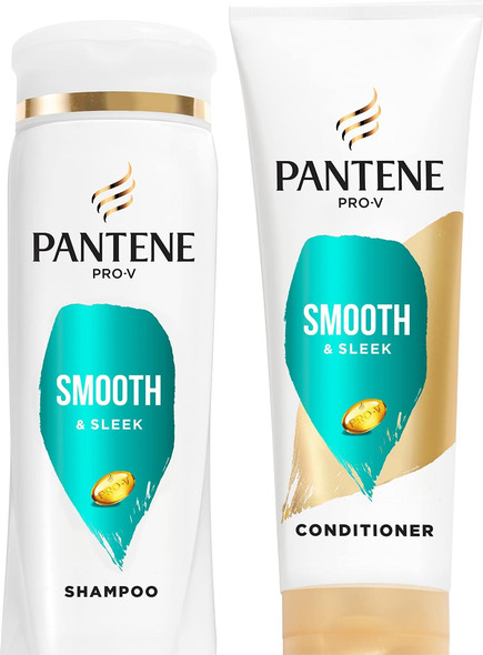 Pantene ProV Smooth and Sleek Shampoo + Conditioner Dual Pack Shampoo 12Oz/Conditioner 10.4Oz