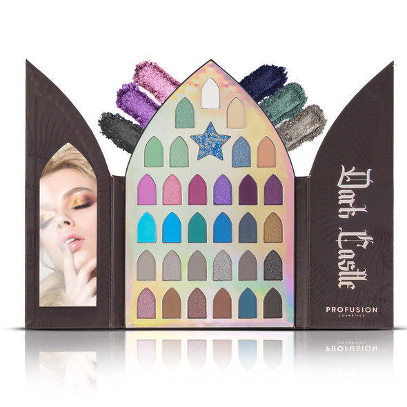 Profusion Cosmetics Enchanted Forest Dark Castle 32 Shade Eyeshadow Palette Unlock Mystical Glamour With The Enchanted Forest Shadow Palette And Achieve Eye Catching Look With Premium Makeup Kit