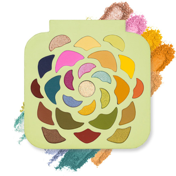 Profusion Cosmetics Desert Sage 25 Colors Eyeshadow Palette With BuiltIn Highly Pigmented Matte Shimmer and Glitter Finishes LongLasting Blendable Colorful Makeup Palette
