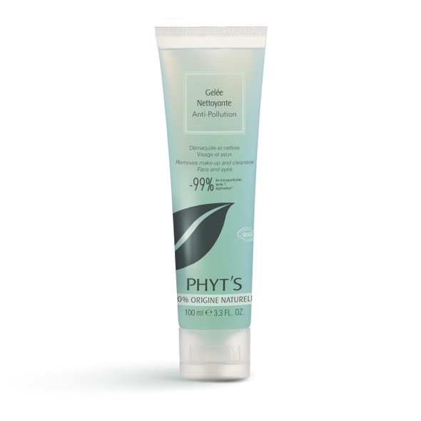Phyts AntiPollution Cleansing Jelly Facial Cleanser For Women Removes Waterproof Makeup And Impurities Nourishes Skin 3.3 Oz