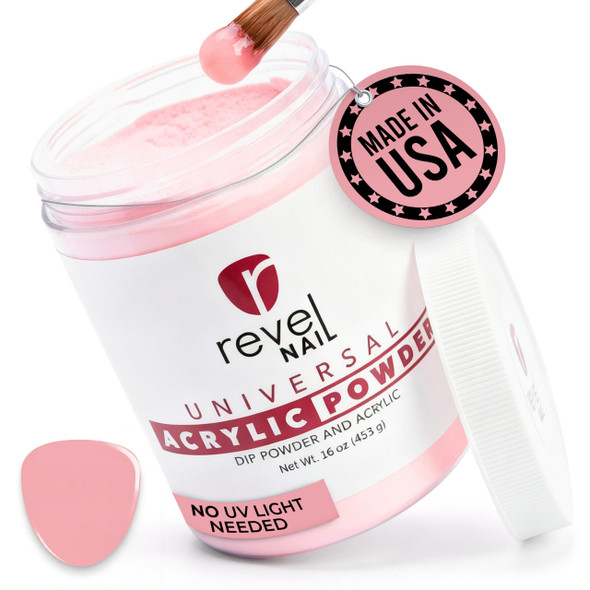 Revel Nail Universal Acrylic And Dip Powder Salon Pro Size 453 G Refill Jar For Overlays And Extensions Intense Pink Made In Usa 16 Oz