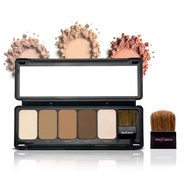 Profusion Cosmetics Contour 5 Color Highly Pigmented Makeup Palette Curated Selection Of Powders To Highlight Bronze And Contour Seamlessly Buildable Lightweight and TravelFriendly Kit