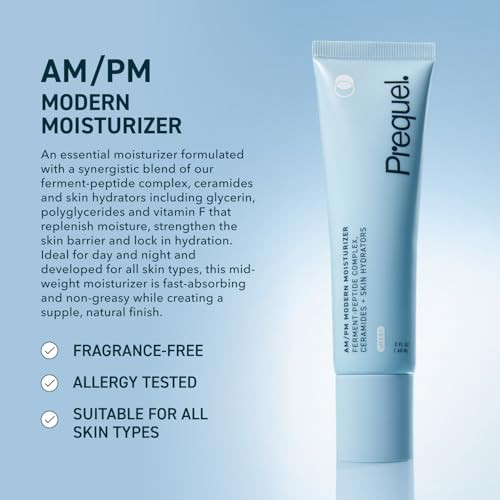 Prequel Skin Am/Pm Modern Moisturizer " Hydrating Face Cream With Peptides Ceramides and Glycerin For Dry Sensitive Or Combination Skin " NonGreasy Moisturizer For Barrier Support
