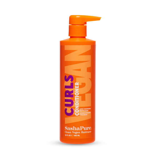 Sashapure Curls Conditioner Vegan Natural MoistureBoosting Treatment With Coconut and Sacha Inchi Oil Moisturizes And Defines Curls Smooths Frizz And Restores Elasticity OmegaRich 15 Oz