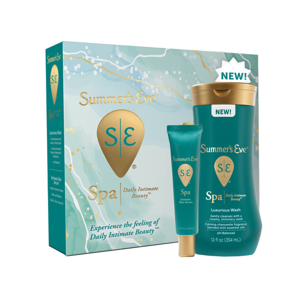 Summer'S Eve Spa Set For Women Box Women'S Post Shave Hydrating Serum Tube Cleansing Feminine Wash 12Oz Bottle 2 Piece Set 1Oz