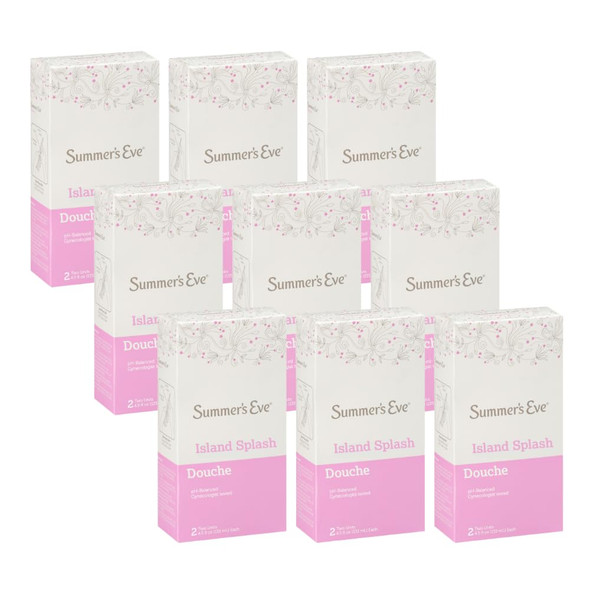 Summer'S Eve Island Splash Feminine Cleansing Douche Odor Control Ph Balanced Gynecologist Tested Fresh Scent 4.5 Ounce Each 2 Count Pack Of 9