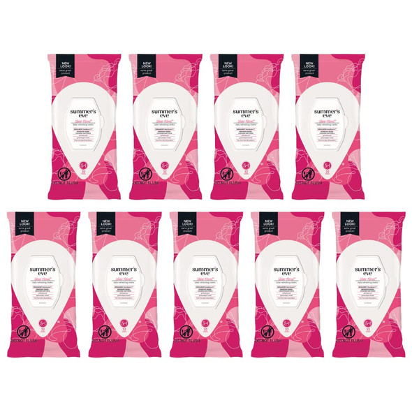 Summer'S Eve Feminine Cleansing Cloths Sensitive Skin Sheer Floral 32 Ea Pack Of 9