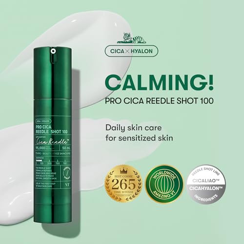 Vt Cosmetics Pro Cica Reedle Shot 100 Centella Asiatica Microneedling Serum Cica Exosome Soothing Hyaluronic Acid Soft Skin Skin Korean Skin Booster 1.69 Fl Oz.50Ml