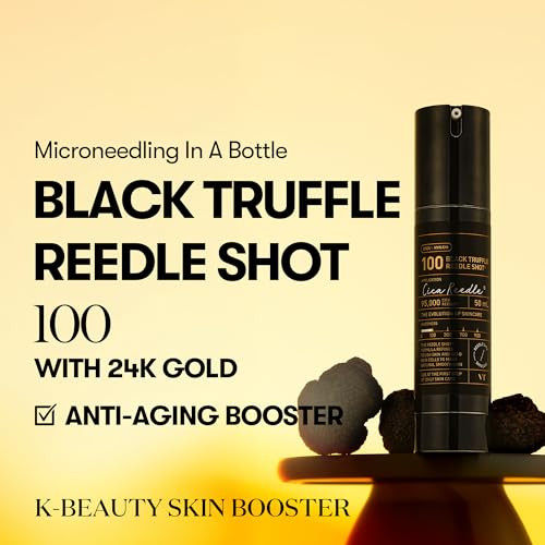 Vt Cosmetics Black Truffle Reedle Shot 100 Spicule Microneedling Exosome Serum With 24K Gold For Skin Elasticity Deep Nourishment Exfoliation and Smooth Skin Korean Skin Booster 1.69 Fl Oz