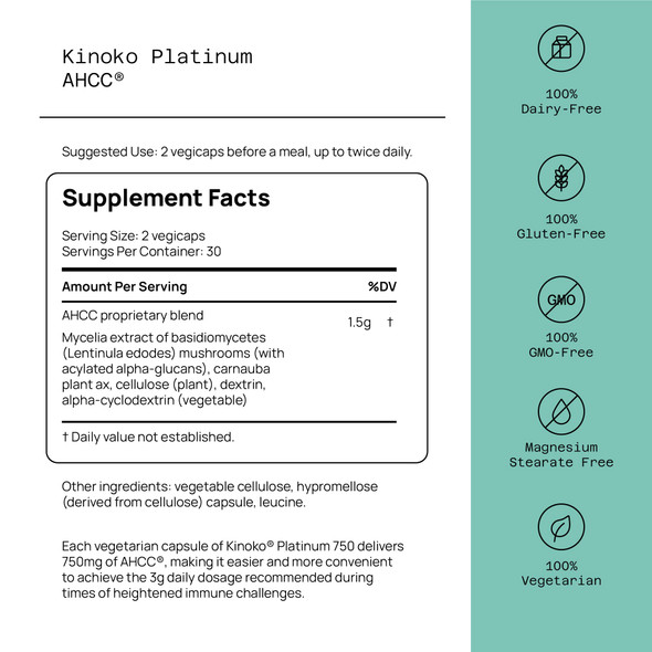 Quality of Life AHCC Kinoko Platinum Mushroom Extract and Immuno Complex Featuring Vitamin C  Ultimate Immune Support Bundle