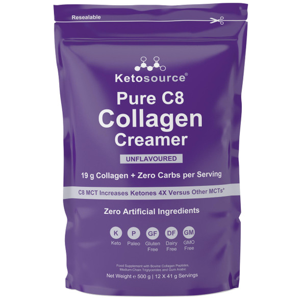 Ketosource Pure C8 MCT Collagen Creamer | Keto MCT & Collagen In One | 500g
