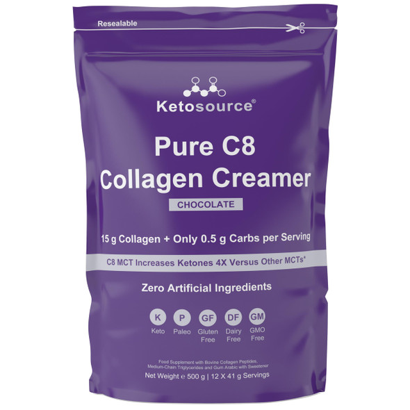 Ketosource Pure C8 MCT Collagen Creamer | Keto MCT & Collagen In One | 500g