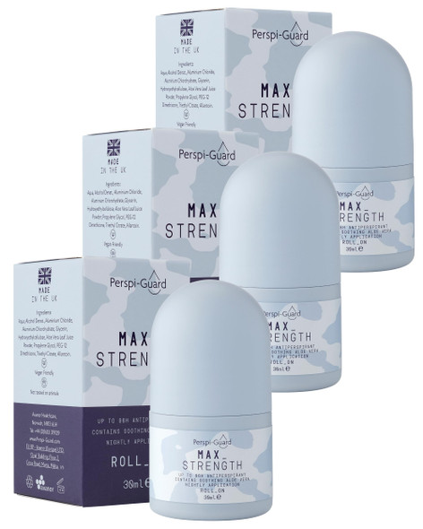 Perspi-Guard Max Strength Antiperspirant Roll On Deodorand Womens and Mens   30 ml (Pack of 3)