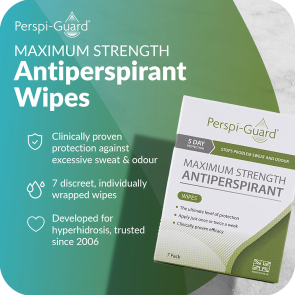Perspi-Guard Max Strength Wipes Strong Antiperspirant Wipes 7 Count (Pack of 2)