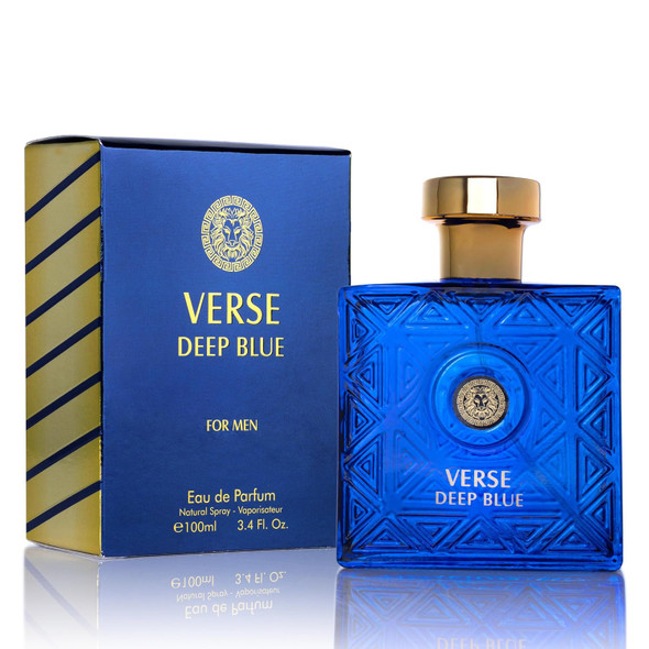 NovoGlow Verse Deep Blue Eau de Parfum Spray Perfume Fragrance For Men- Daywear Casual Daily Cologne 3.4 Oz