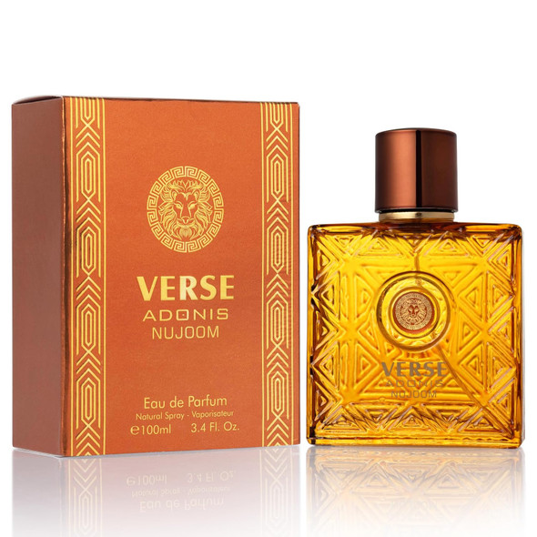 NovoGlow Verse Adonis Nujoom Parfum for Men, Oriental Woody Cologne, Sweet Caramel Mandarin Spicy Cardamom, Amber Incense Patchouli, Long Lasting Luxury Fragrance 3.4 oz / 100ml