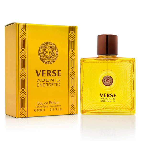 NovoGlow Verse Adonis Energetic for Men - Long-Lasting Fresh Fragrance Bold & Invigorating Scent Perfect for Day & Night Wear Energizing & Powerful Aroma 3.4 Fl Oz (100ml) Eau de Parfum Bottle Spray Par