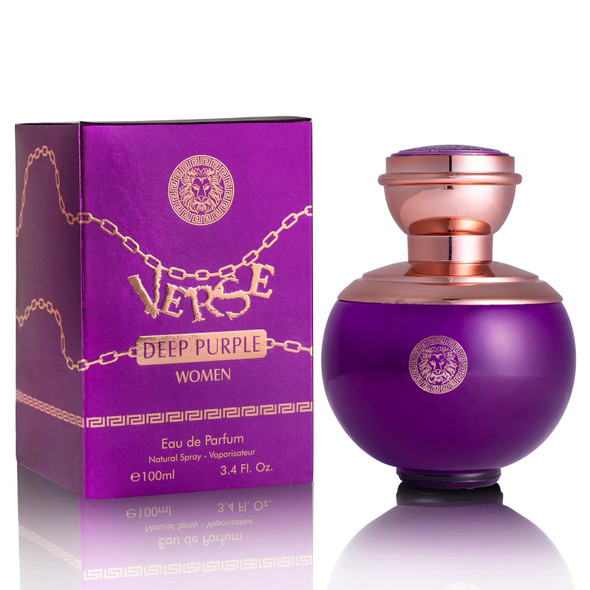 NovoGlow Verse Deep Purple for Women EDP 3.4 fl Oz Top Notes of Pear, Bitter Orange & Bergamot, Mahonial Flowers, Freesia & Pomarose Blend of Sweet Fruits, Fresh Florals & Warm Woods Elegant 100ml Bottle