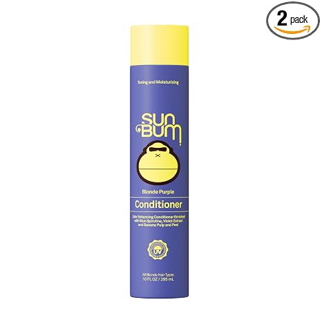 Sun Bum Blonde Hair Purple Conditioner, Neutralizes Brassy Hair - 10 oz