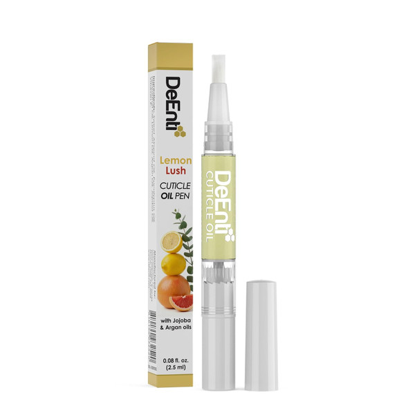 DeEnterprises, Inc. DeEnti Cuticle Oil Pen, Jojoba Nail Oil for Nails, Lemon Scented Nail Care