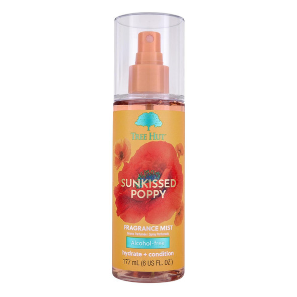 Tree Hut Sunkissed Poppy Hair & Body Mist, Alcohol-Free Body Spray, 6 Fl Oz