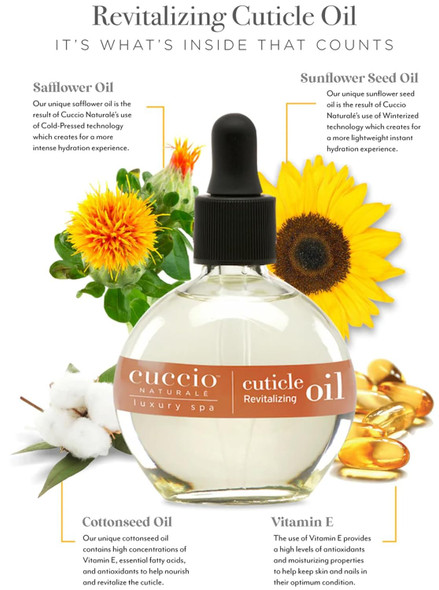 Cuccio Naturale Vanilla Bean & Sugar Revitalizing Cuticle Oil, Lightweight Fast-Absorbing Hydrating Nail & Cuticle Conditioner, Cold-Pressed Oils + Vitamin E, 2.30 Fl Oz