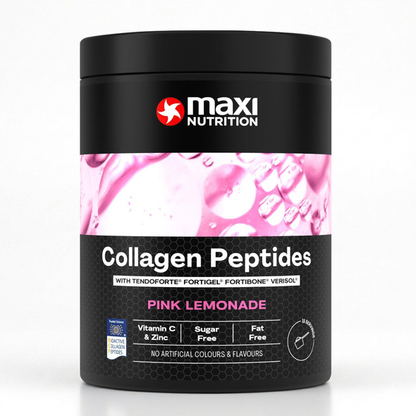 MaxiNutrition Collagen Peptides Lemonade 300 g, Fortigel® for Joint Cartilage, Tendoforte® for ligaments and tendons, Fortibone® for Bones, Verisol® for Skin. + 80 mg of Vitamin C, + 5 mg of Zinc