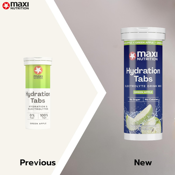 MaxiNutrition Hydration tabs, Green Apple, Zero Sugar| Effervescent Electrolyte Tablets| for Improved Hydration and Recovery | Suitable for Vegans and Vegetarians | 6 x 10 Tablets